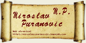 Miroslav Puranović vizit kartica